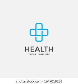 Abstract line medical health logo icon design template