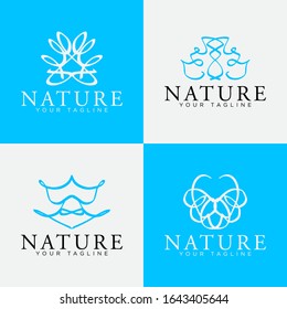 Abstract line, minimalist dan unique logo design. Perfect to botanical logo, yoga logo, meditation logo, etc.