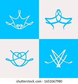 Abstract line, minimalist, unique and beauty. Perfect to botanical logo, yoga logo, meditation logo, etc.