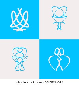 Abstract line, minimalist, unique and luxury. Perfect to botanical logo, yoga logo, meditation logo, etc.