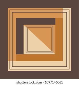 Abstract line modern geometric native pattern on brown