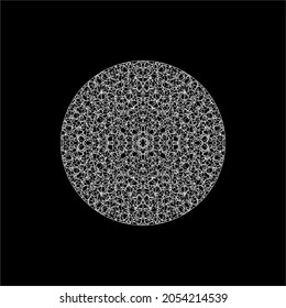 Abstract Line Motifs Pattern Circle-Shape. Ornamental Decoration for Interior, Exterior, Carpet, Textile, Garment, Cloth, Silk, Tile, Plastic, Paper, Wrapping, Wallpaper, Pillow, Sofa, Background, Ect
