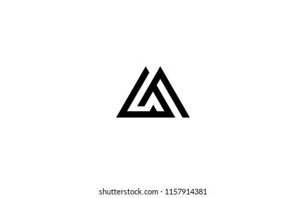 abstract line mount M logo icon vector