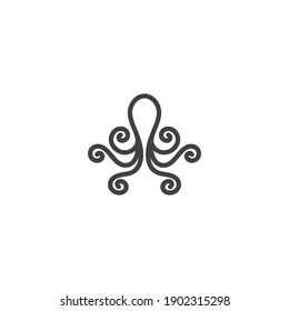 Abstract Line Octopus Logo Design