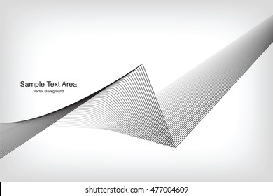 Abstract Line, On White Background With Sample Text Area