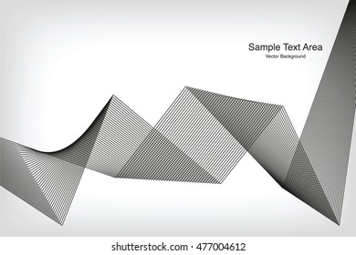 Abstract Line, On White Background With Sample Text Area