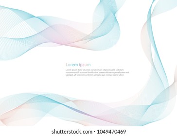 Abstract line pastel wave. Futuristic. Wonderful background in pastel tone. Modern surface design style. Vector illustration. Packaging wrap paper. Banner, Business card, Poster, Cover, Pattern.