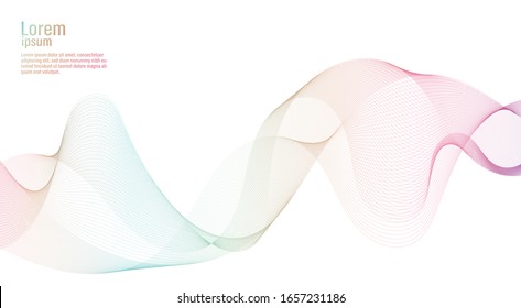 Abstract line pastel wave. Futuristic. Wonderful background in pastel tone. Modern surface design style. Packaging wrap paper. Banner, Business card, Poster, Cover, Pattern. Minimal Concept.