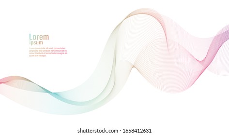 Abstract line pastel wave. Futuristic. Wonderful background in pastel tone. Modern surface design style. Packaging wrap paper. Banner, Business card, Poster, Cover, Pattern. Minimal Concept.