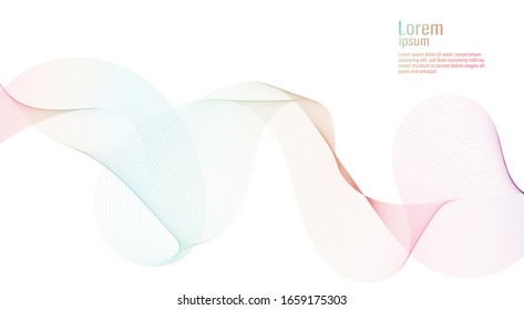 Abstract line pastel wave. Futuristic. Wonderful background in pastel tone. Modern surface design style. Packaging wrap paper. Banner, Business card, Poster, Cover, Pattern. Minimal Concept.