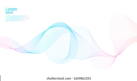 Abstract line pastel wave. Futuristic. Wonderful background in pastel tone. Modern surface design style. Packaging wrap paper. Banner, Business card, Poster, Cover, Pattern. Minimal Concept.