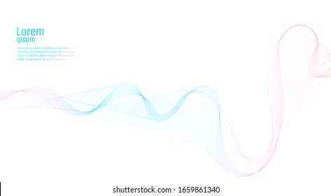 Abstract line pastel wave. Futuristic. Wonderful background in pastel tone. Modern surface design style. Packaging wrap paper. Banner, Business card, Poster, Cover, Pattern. Minimal Concept.