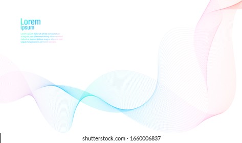 Abstract line pastel wave. Futuristic. Wonderful background in pastel tone. Modern surface design style. Packaging wrap paper. Banner, Business card, Poster, Cover, Pattern. Minimal Concept.