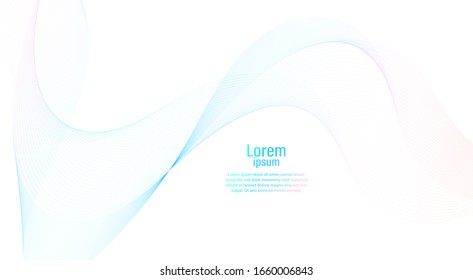 Abstract line pastel wave. Futuristic. Wonderful background in pastel tone. Modern surface design style. Packaging wrap paper. Banner, Business card, Poster, Cover, Pattern. Minimal Concept.