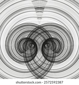 Abstract line pattern. Circular black design. Geometric spiral illustration. Vector graphic.