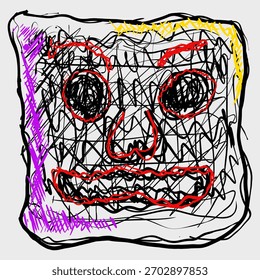 padrão de linha abstrato formando uma face estranha