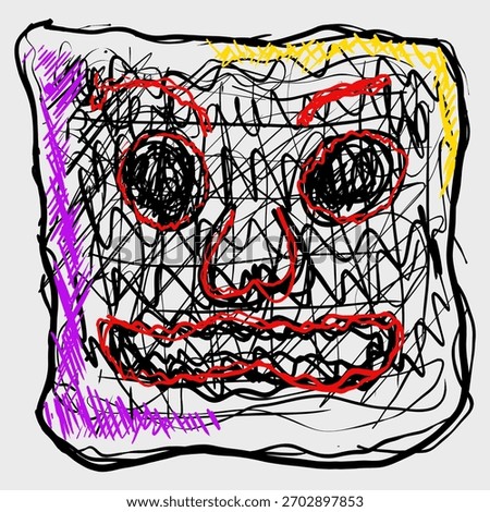 abstract line pattern forming a strange face