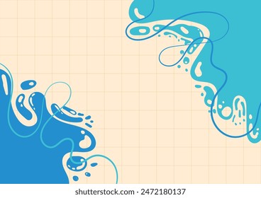 abstract line pattern with hand drawn liquid background design