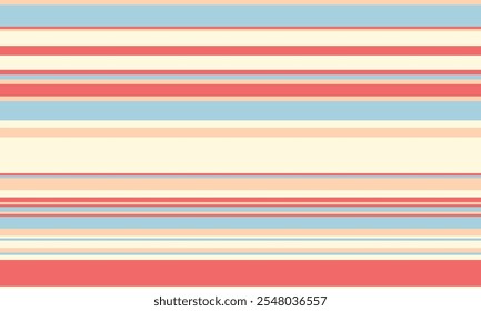 Abstraktes Linienmuster mit horizontalen Streifen. Ideal für Stoffdesign, moderne Tapeten und farbenfrohe Prints. Ein nahtloser Vektor, perfekt für kreative Dekoration und grafische Hintergründe.