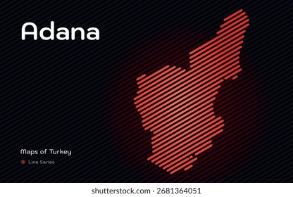 Mapa Abstractas del patrón de línea de Adana, Turquía