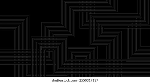 Patrón De Línea Abstractas Sobre Fondo Negro. Ilustración vectorial