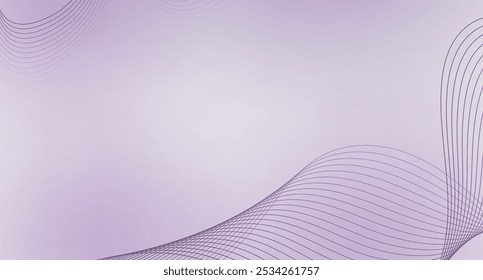 Padrão de linha abstrata sobre fundo roxo claro, linhas onduladas monocromáticas adequadas para banners e fundos de apresentação sobre produtos de beleza, anúncios femininos e mulheres bonitas.