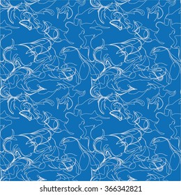 Abstract line pattern, spiral, seamless vector background.