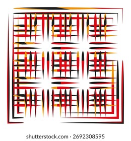 Abstract line pattern. Square geometric grid. Dynamic texture Vector. Red black colors. EPS 10.