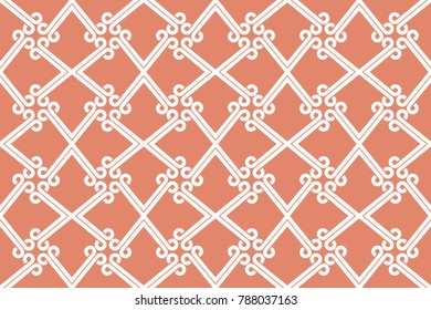 Abstract line pattern vector. Seamless design rope white on red background. Design print for textile, fabric, wallpaper, background.
