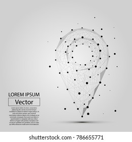 Línea abstracta y clavija sobre fondo blanco con una inscripción. Ilustración del vector