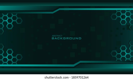 ABSTRACT LINE, POLYGON OR HONEYCOMB AND SQUARE BACKGROUND PATTERN WITH TIDERWATER COLOR