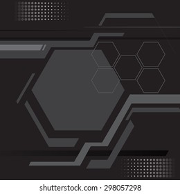 abstract line and polygon modern technology dark background vector