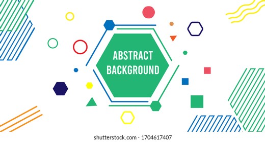 Abstract line polygon shape colorful line background