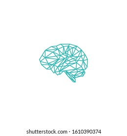 Abstract line  Polygonal Brain Shape