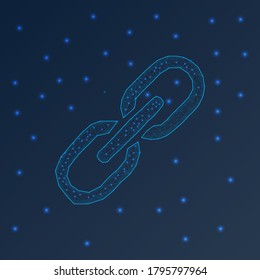 línea abstracta línea polígonal de baja cadena de polos ilustración de conexión de icono en fondo azul. web digital, diseño de internet.