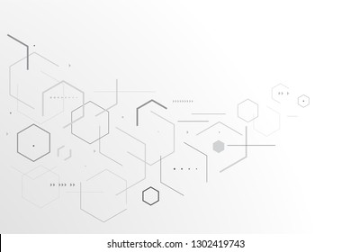 Abstract line polygonal shapes isolated in gray color. Technology background template.