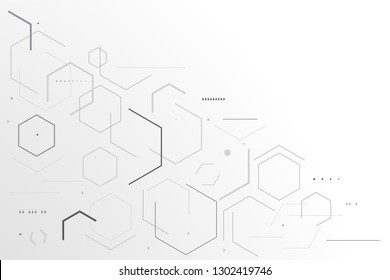 Abstract line polygonal shapes isolated in gray color. Technology background template.