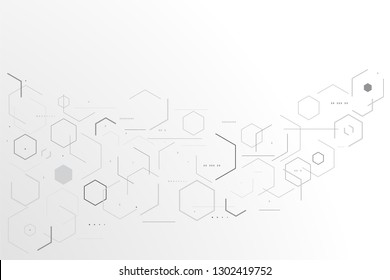 Abstract line polygonal shapes isolated in gray color. Technology background template.