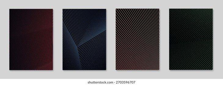 Diseño de fondo de póster de línea Abstractas. Funda minimalista con estampado de rayas. Ilustración vectorial