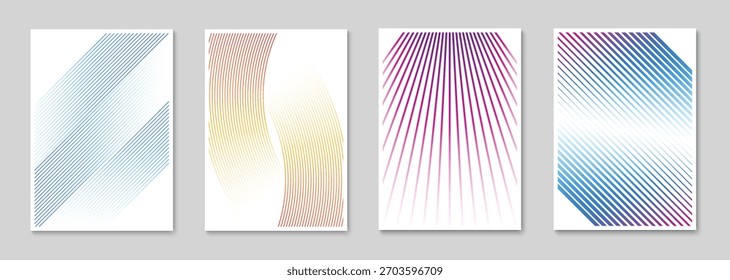 Diseño de fondo de póster de línea Abstractas. Funda minimalista con estampado de rayas. Ilustración vectorial
