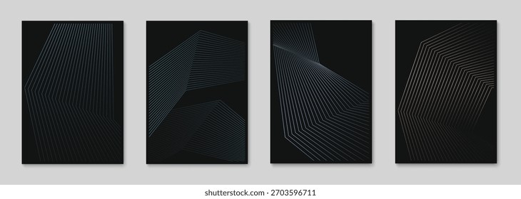 Diseño de fondo de póster de línea Abstractas. Funda minimalista con estampado de rayas. Ilustración vectorial