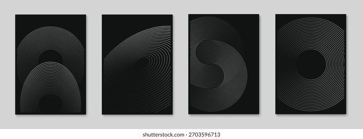 Diseño de fondo de póster de línea Abstractas. Funda minimalista con estampado de rayas. Ilustración vectorial