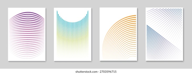 Diseño de fondo de póster de línea Abstractas. Funda minimalista con estampado de rayas. Ilustración vectorial