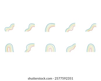 Abstract Line Rainbow Element Set