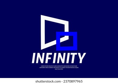abstract line and rectangle logo design template