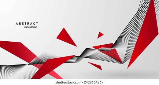 Abstract line red black background concept Vector graphic design