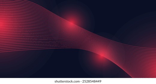 Linha abstrata vermelha sobre fundo vermelho com efeito de iluminação e espaço de cópia para texto simples arte