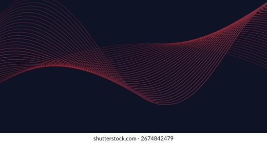 Abstract line red on red background with lighting modern