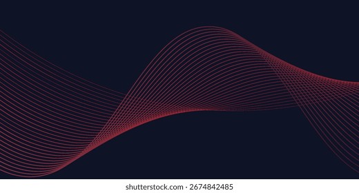 Linha abstrata vermelha sobre fundo vermelho com iluminação moderna