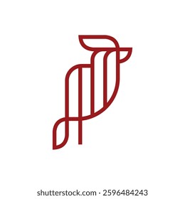 abstract line rooster logo icon